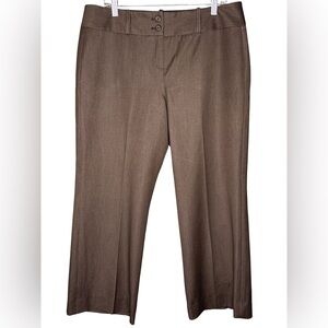 Sharagano Chocolate Brown Ankle Dress Trousers Size 14 NWT